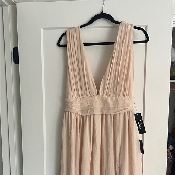 Lulu's Cream Maxi Dress with Slit - Picture 7 of 10